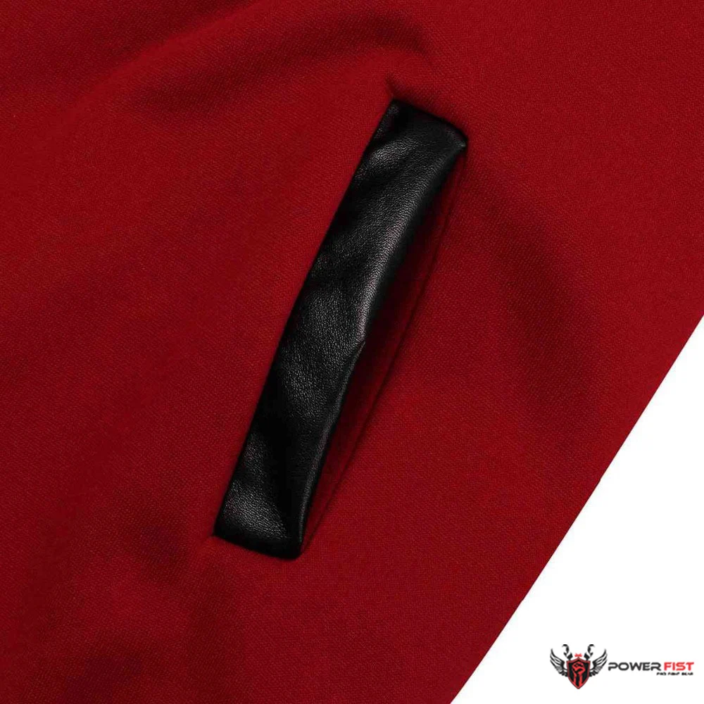 Cool Men Wine Red Baseball Jacket Autumn Fashion Slim Black Sleeve Bomber Jacket Men Brand Varsity Jackets