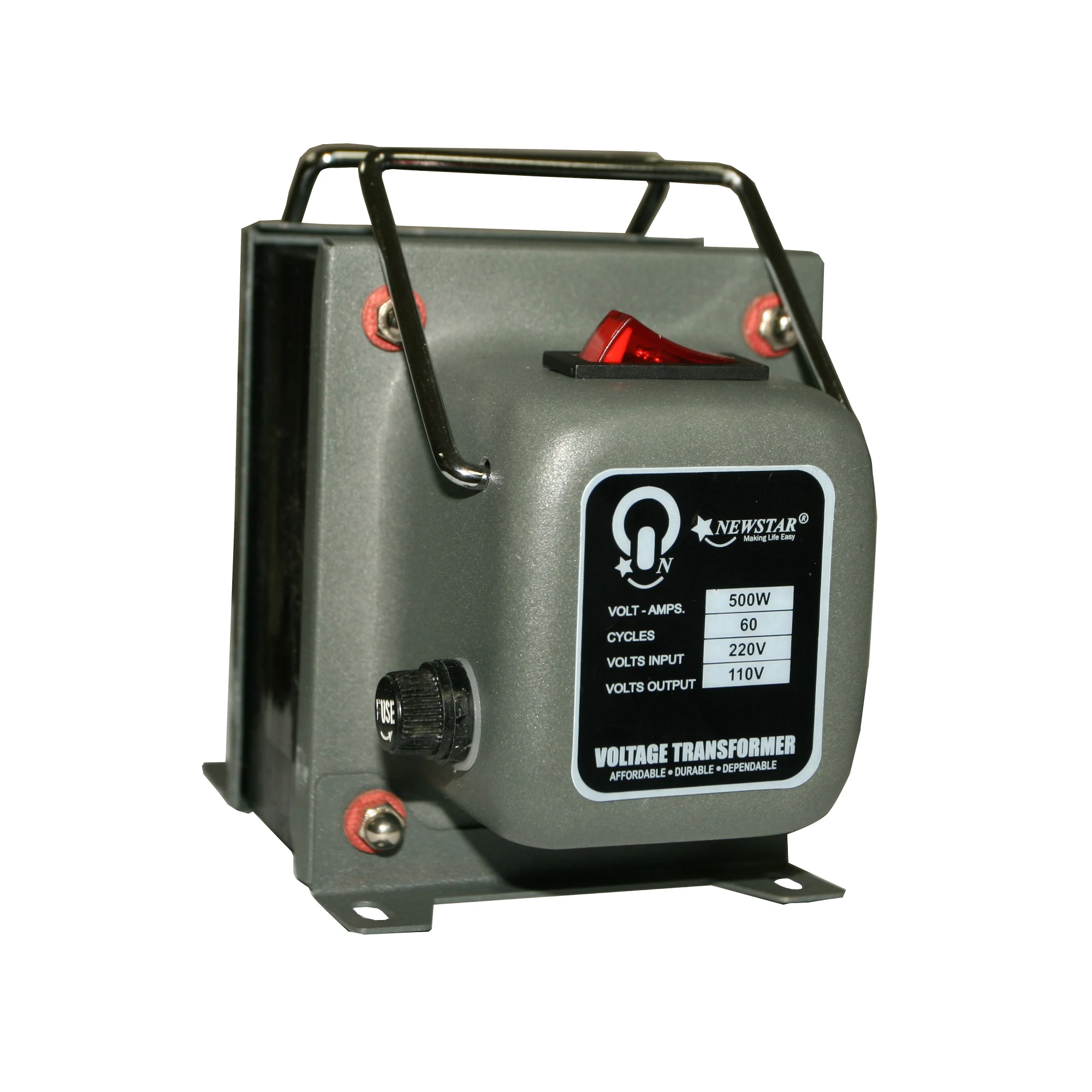 Newstar NVT-W500/E Original Step Down Transformer 220VAC Input 110VAC Output 500Watts Heavy Duty for Appliances