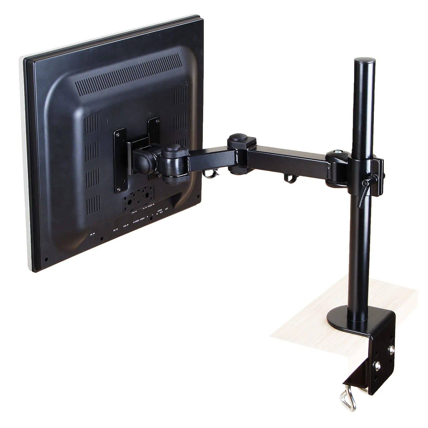 Adjustable Height Tilting Swiveling Rotation LCD Monitor Desktop Mount Bracket Desk C Clamp for Office & School Supplies