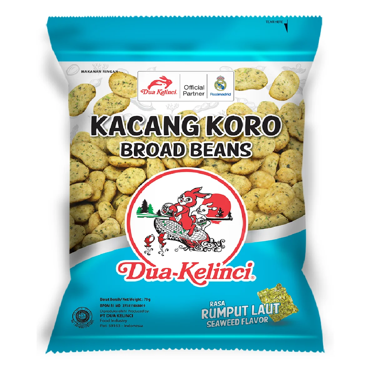 DUA KELINCI - DUA KELINCI - BROAD BEANS SEAWEED FLAVOR SNACK INDONESIA 70 GR