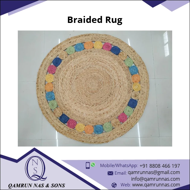 Extensive Range of Colorful Jute Braided Rug in Different Designs  Jute Rug in multiple color