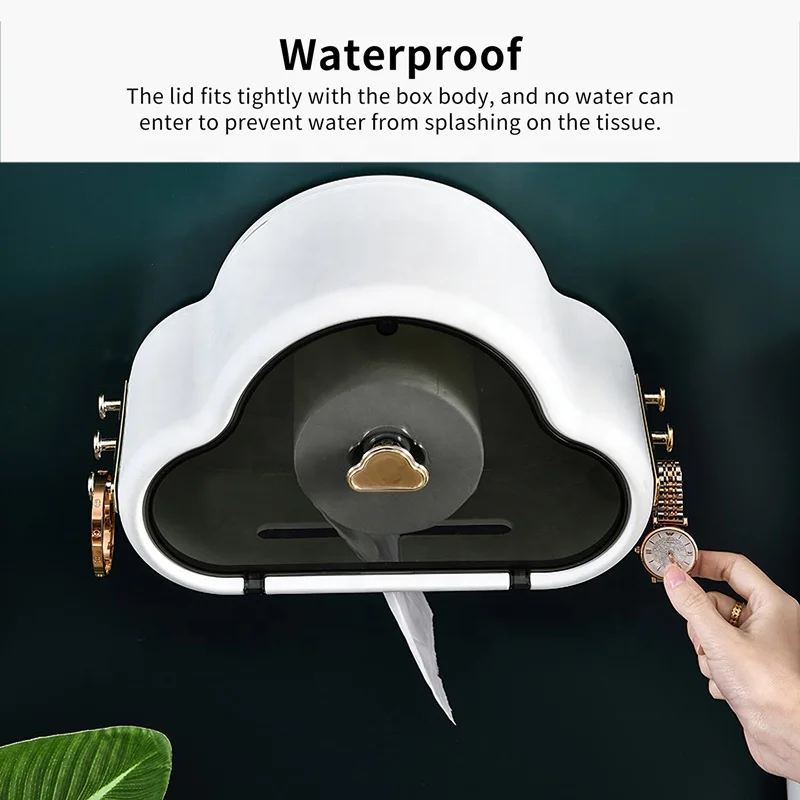 Cloud Nordic Simple Style Creative Paper Tube Toilet Perforation-free Wall-mounted Storage
