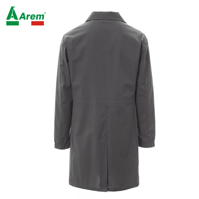 For B2B Work coat scientist color grey uniform custom logo worldwide researcher sample superior quality work company chemist