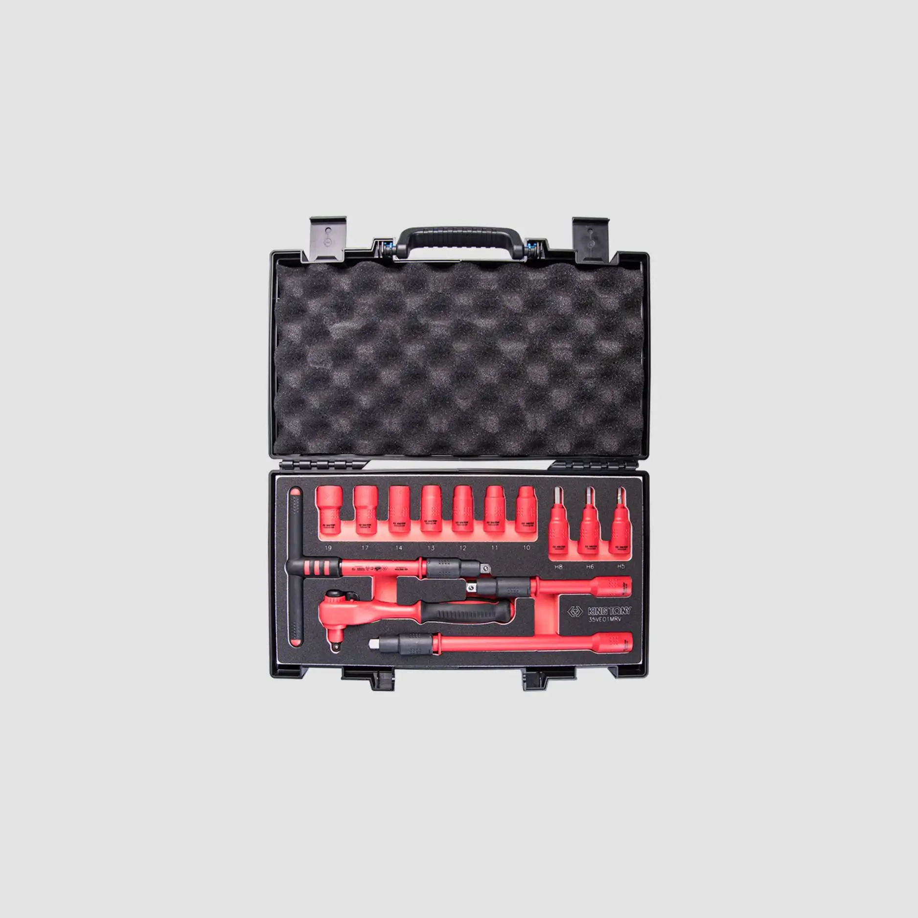 KING TONY Best 14 PCS 3/8 Inch VDE Insulated Tool Set Industrial Insulated Socket Set 35VE01MRV