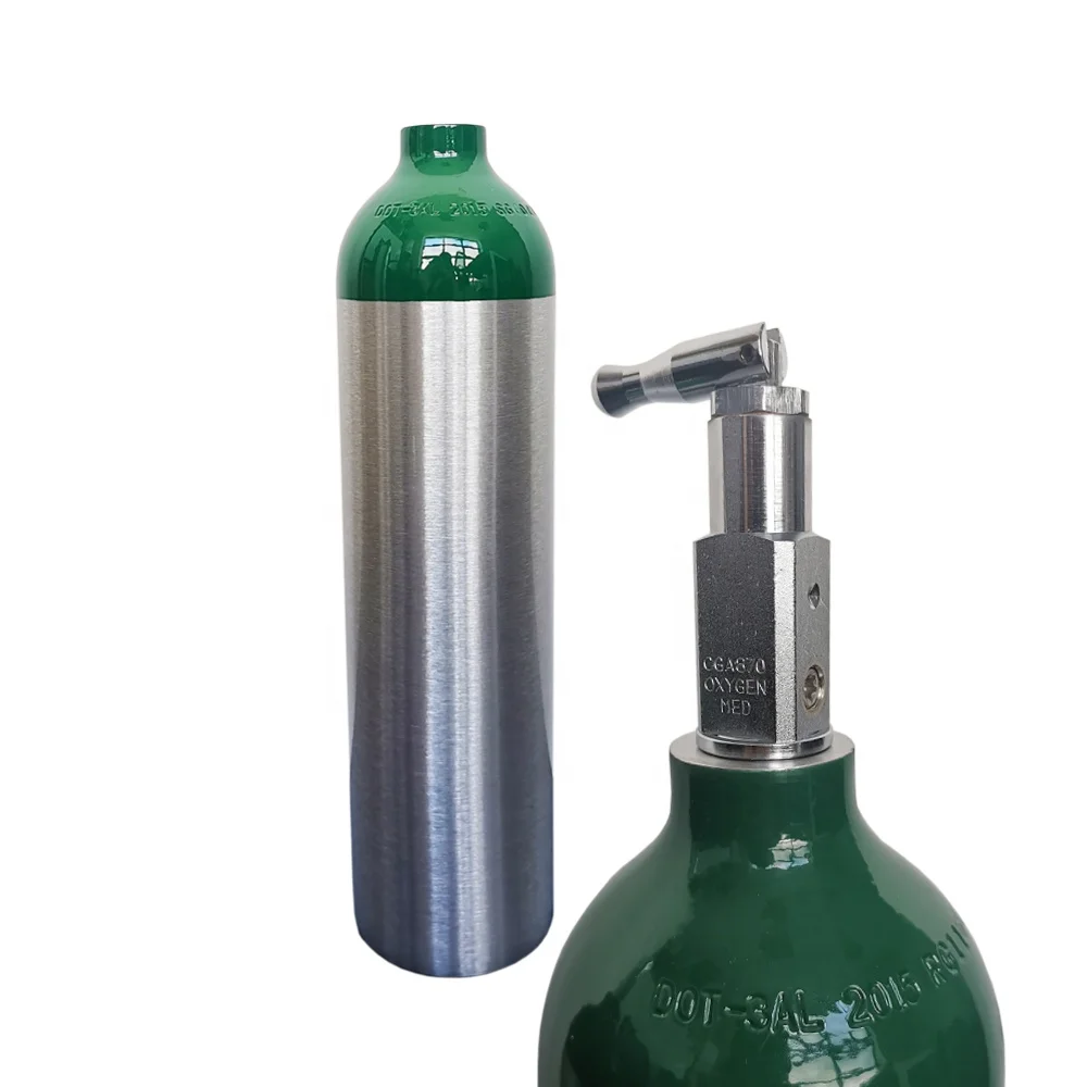 M4/M6/M9/M15/M22/M24/M60/M90/M122 Oxygen gas cylinder medical gas tank price with CGA870 Valves