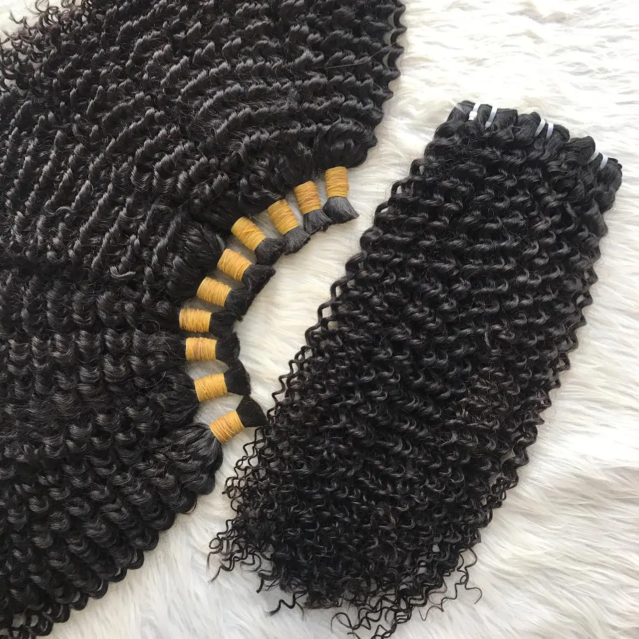 100 % raw Hair Extension, Natural Indian Curly Virgin Human Hair