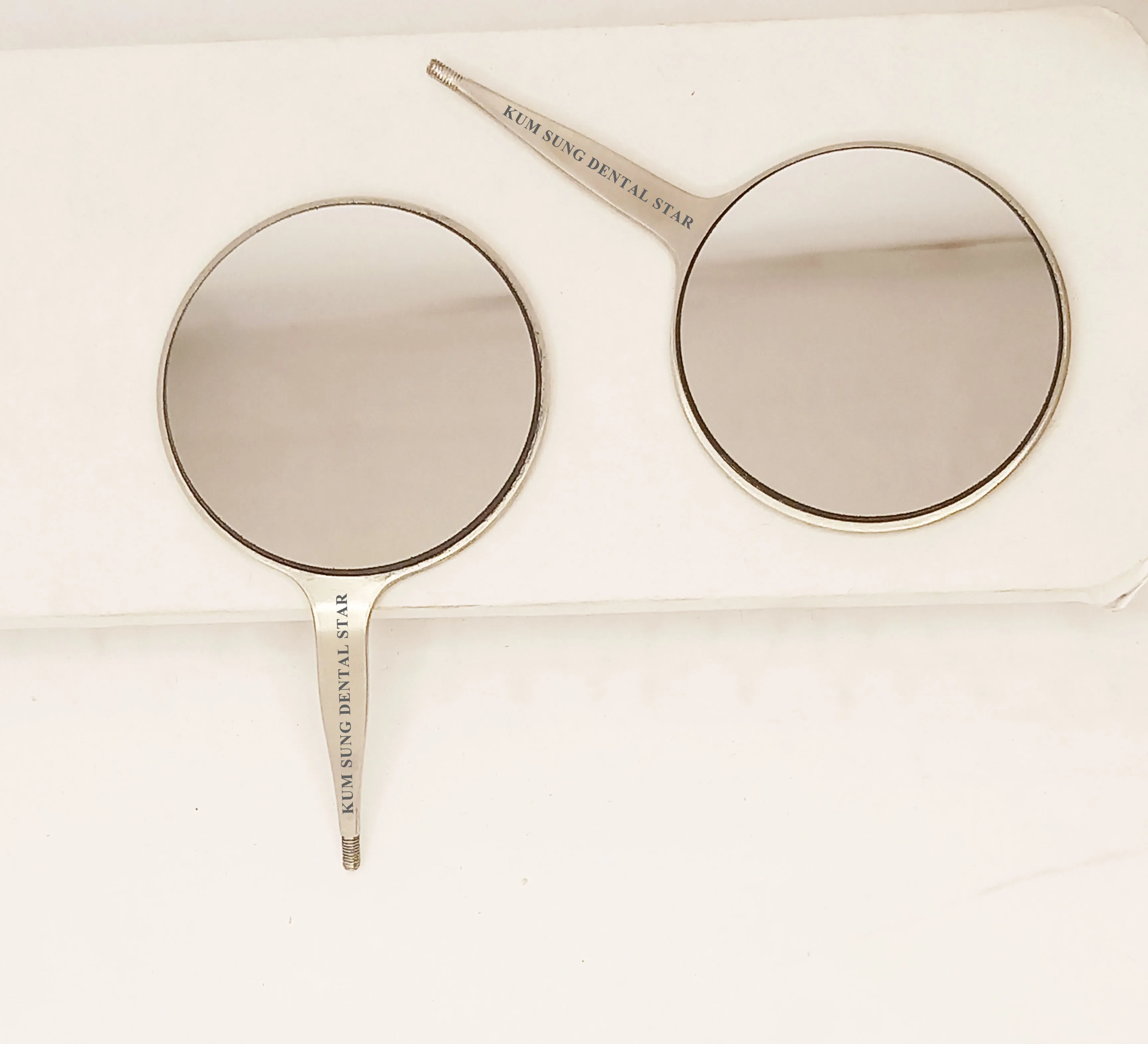 Wholesale High Quality Double Side, DENTAL ORAL PHOTO MIRROR, ROUND 2 INCHES DIA, Orthodontic Photographic Mirror Rhodium Coated