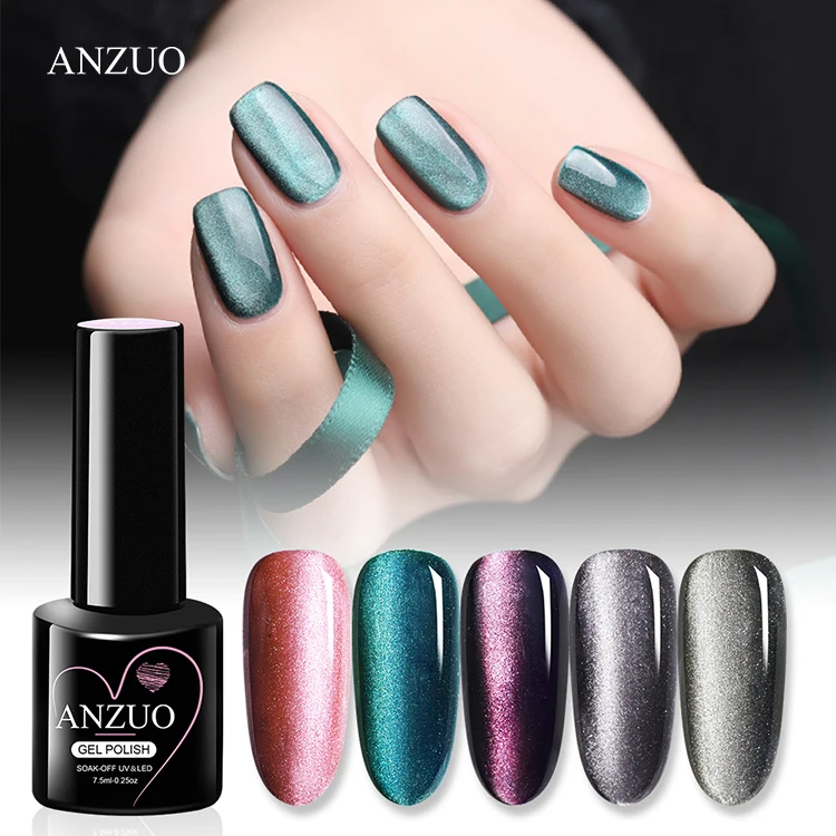 ANZUO Wholesale 7.5ml Cat Eye Uv Gel Nail Polish 36 Colors Private Brand Nail Salon Special Nail Polish