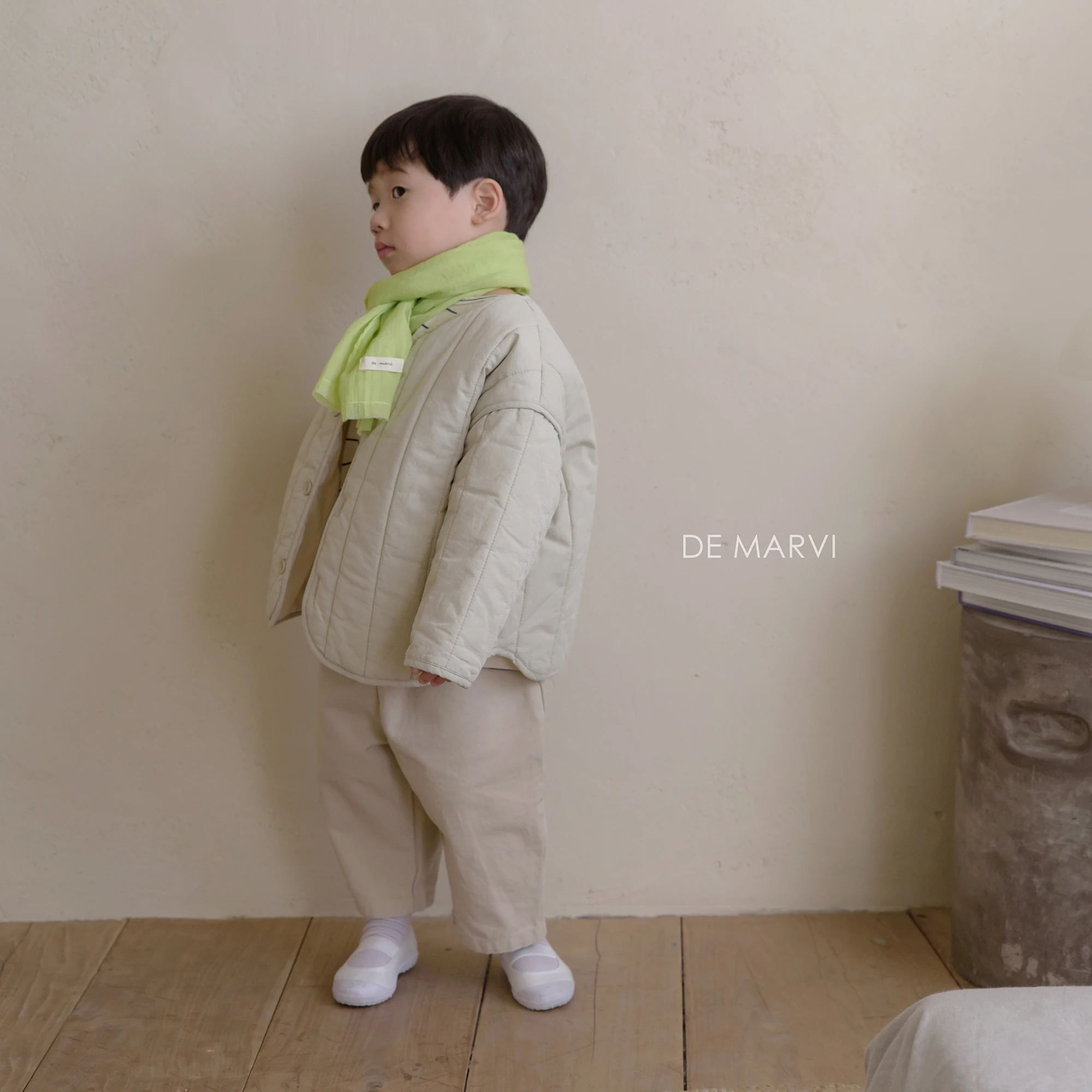 DE MARVI Children Toddler Soft Cotton Quilted Jacket Boys Girls Spring Outwear Korean Fashion MADE IN KOREA