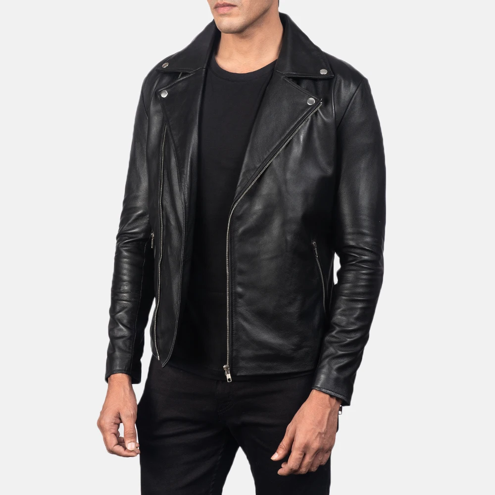 2022 New Fashion Men black Lamb Leather Jacket/men leather jackets Pakistan leather jackets for men High Quality