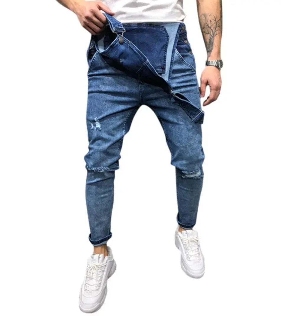 Mens Casual Cargo Overalls Multi Pocket Loose Casual Pants Camping Suspenders Outdoor Labor Jeans Collection from Bangladesh
