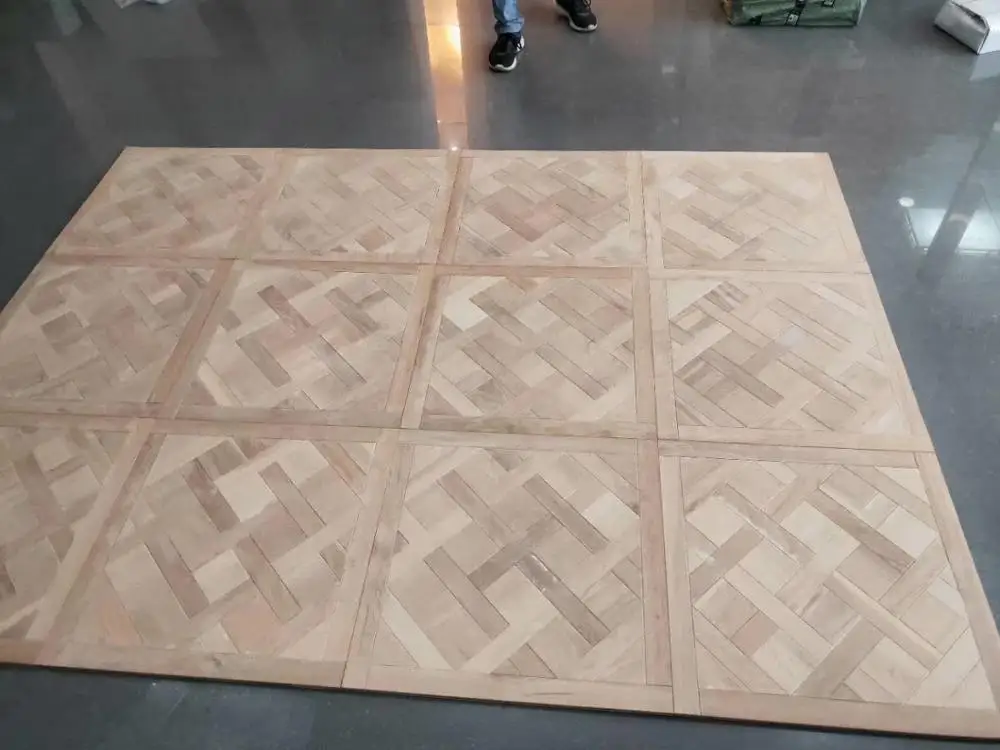 
Unfinished Versailles Design Natural Color Oak Solid Parquet Tiles Flooring 