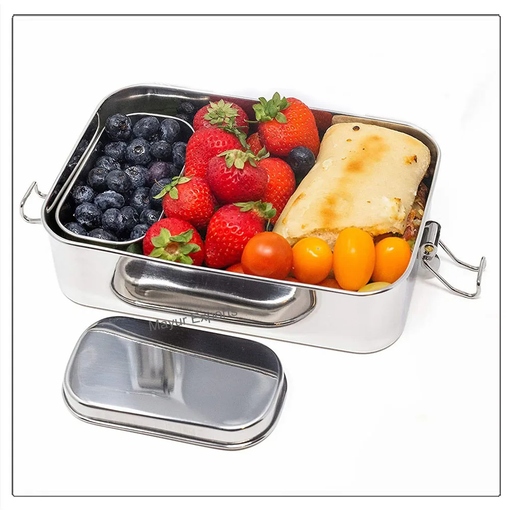 Stainless Steel Lunch box with Snacks container - Jumbo Lunch Box