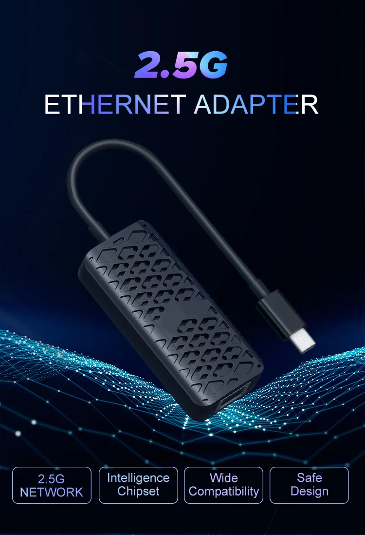 Адаптер Ethernet USB Type C 2 5G для ноутбука мобильного телефона сетевая карта