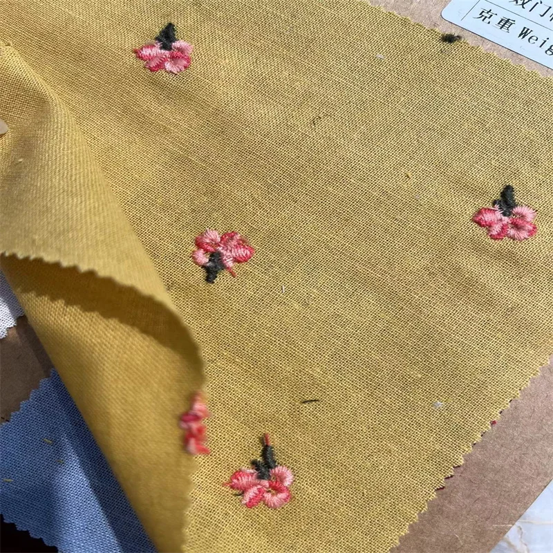 # X1002 хорошее качество заводская цена хлопчатобумажная ткань с вышивкой рами производители одежды