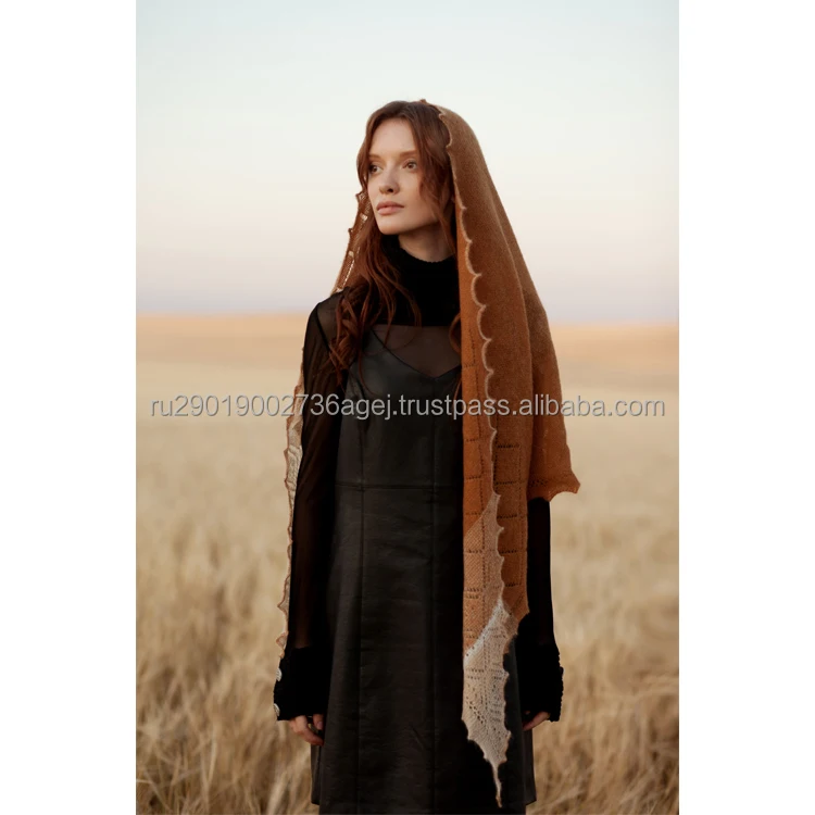 Great quality women knit shawls for winter season traditional folk crafts of Orenburg reliable supplier down knitwear
