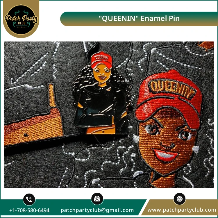 Распродажа 2021 черная эмалированная булавка для худи с волшебным дизайном «Queenin» 1 77 эксклюзивный дизайн