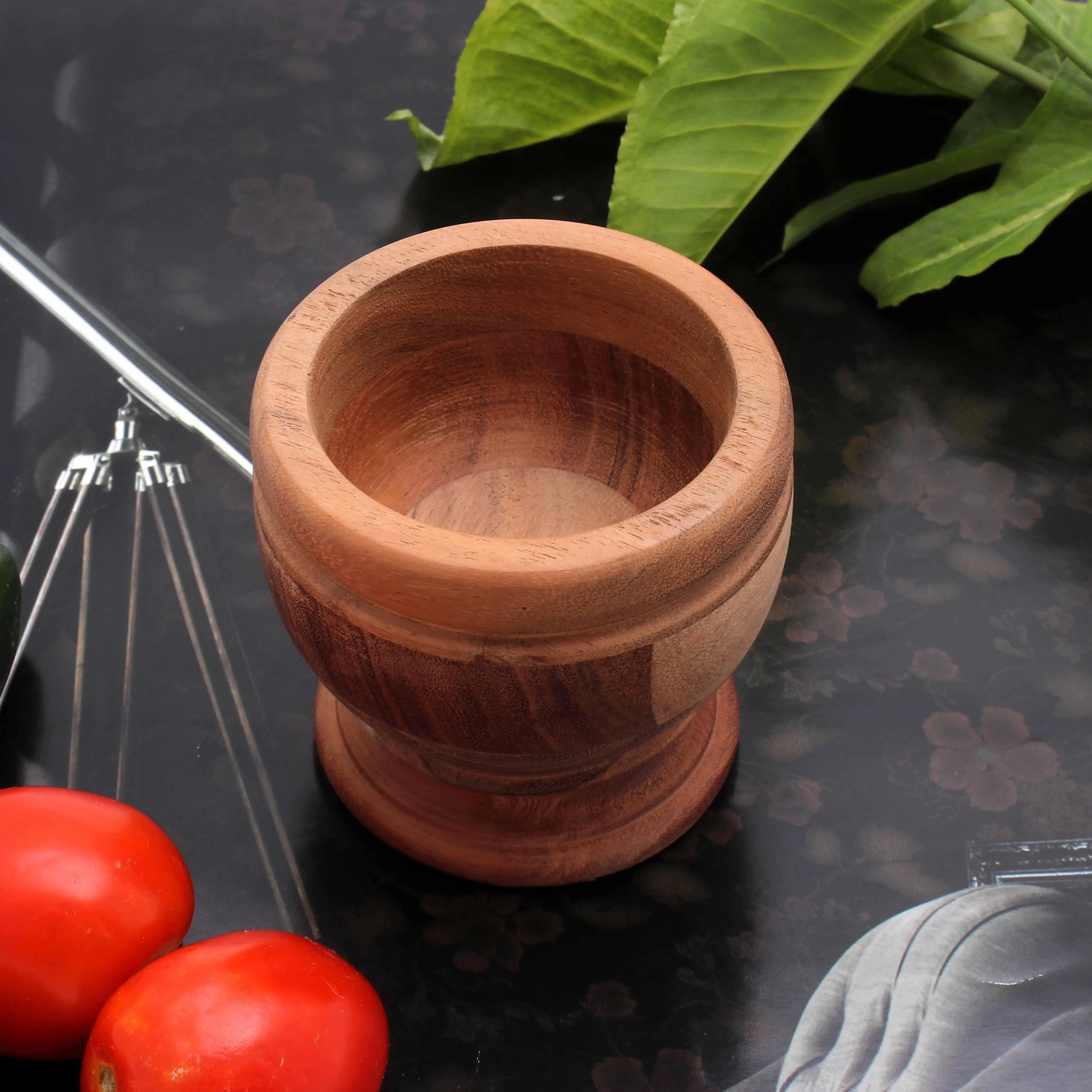 Wood Mortar Pestle for Crushing Garlic Pepper Kitchen Tools Natural Finish High Quality Acaccia Wood Handmade Cheap Price Mortar