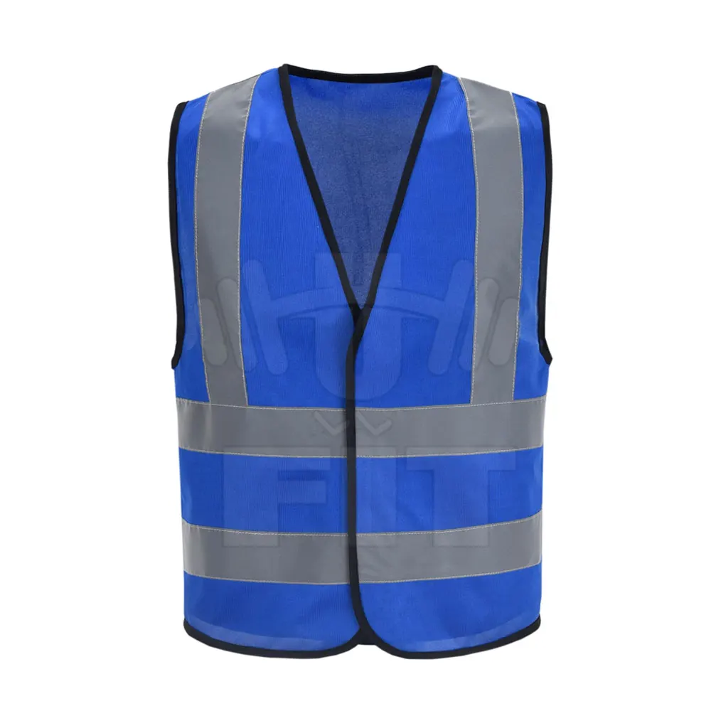 Custom 100% Polyester Blue Reflective Traffic Safety Vest For Sale