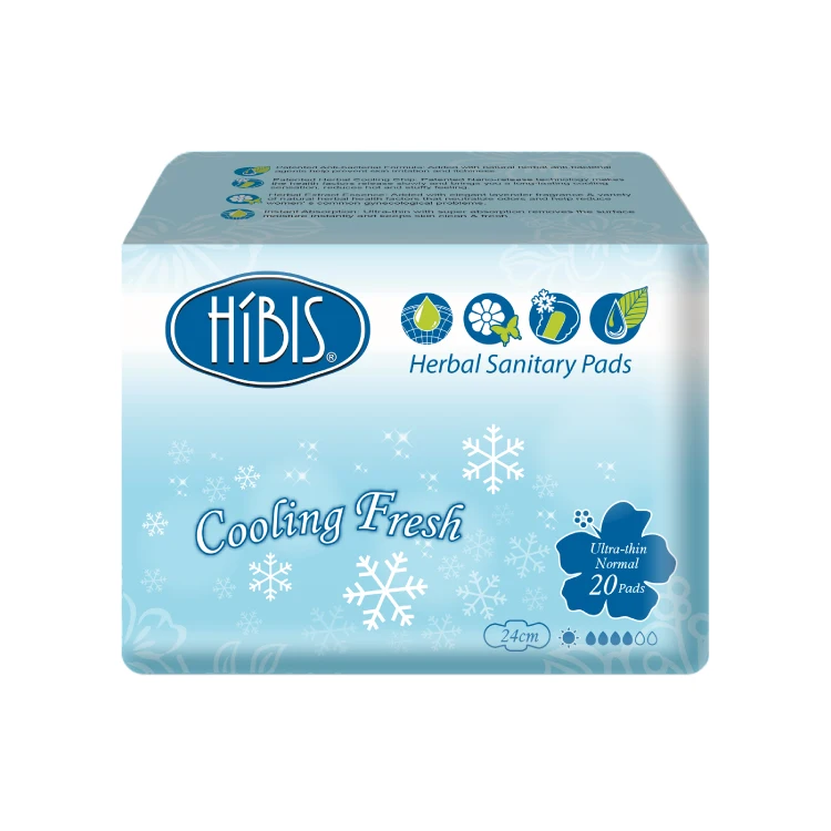 Cooling 3D Ultra Thin Herbal Sanitary Napkins 24cm