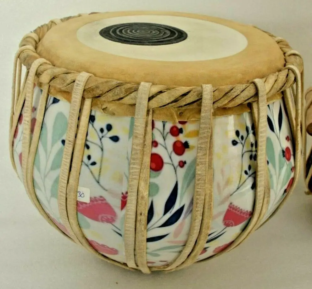 Professional High Quality Sound Musical Instrument Brass 3D Print Classical Tabla Set With Bag