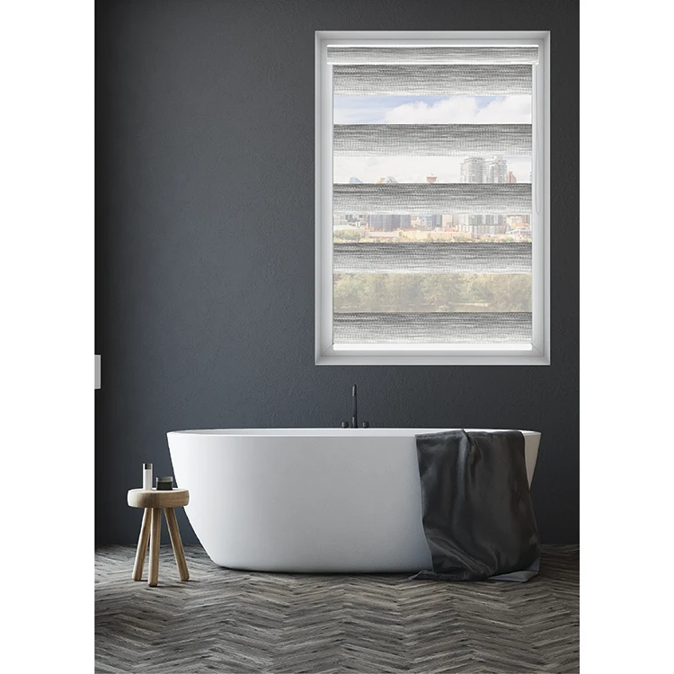 Customized Half Blackout Zebra Roller Bathroom Roll Up Blind Shade