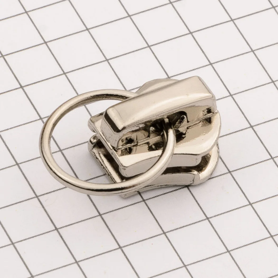 Металлический Стандартный ползунок #5 из цинкового сплава, полуавтоматический замок, 00195, кольцевая вытяжная головка для молнии