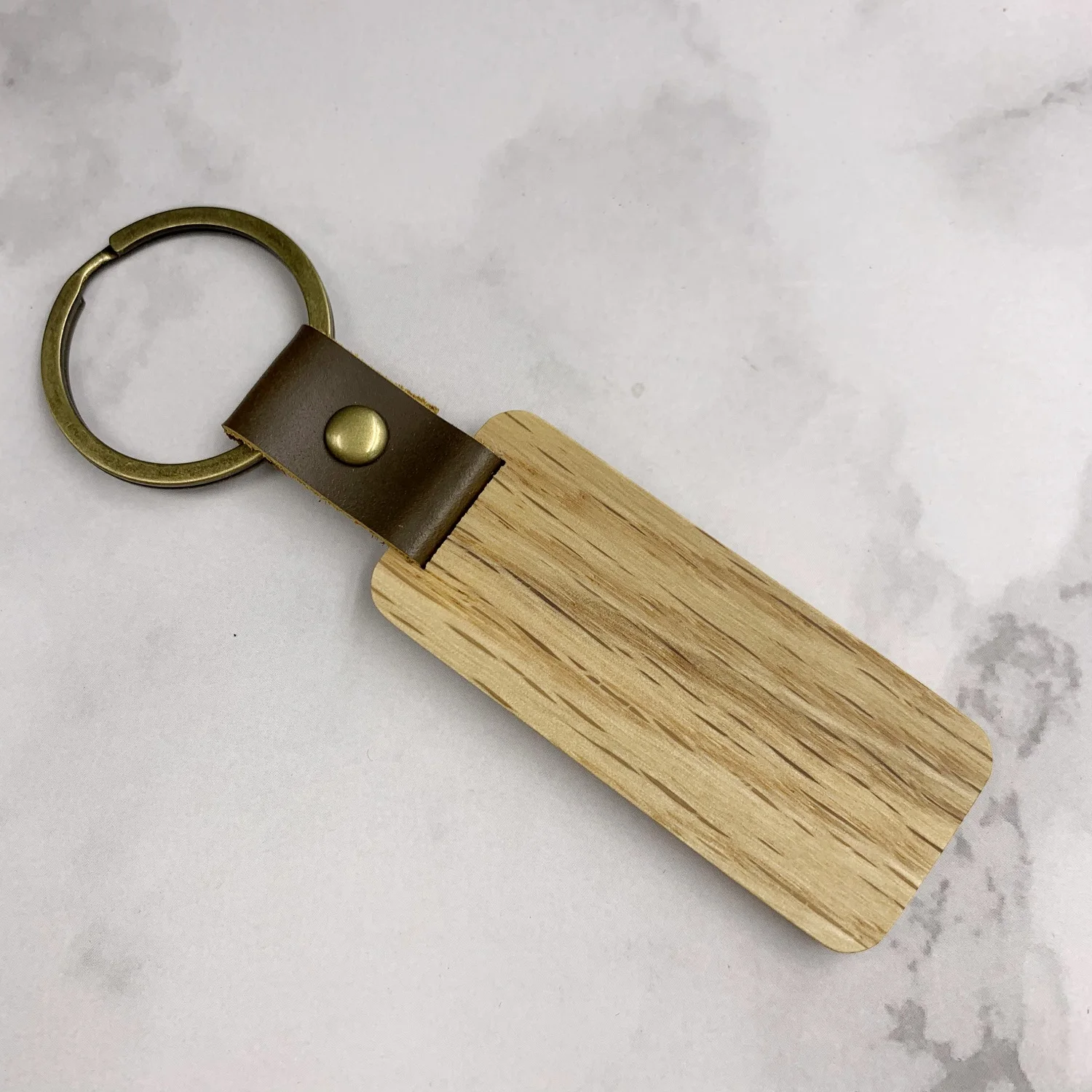 Multiple Styles Metal Keyring Keychains Blank Wood Laser Engraving Custom Leather Key Chain Wooden keychain
