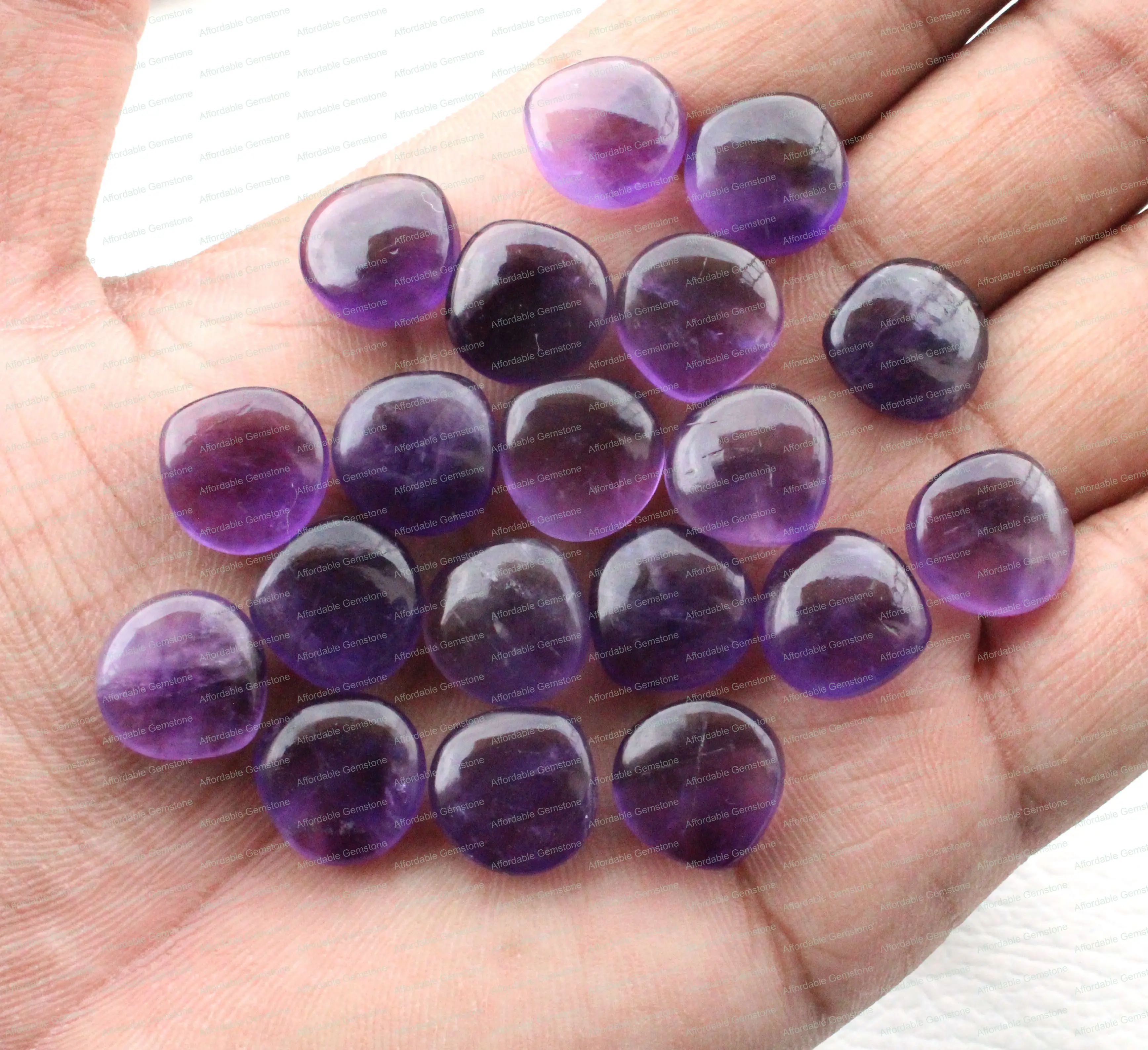 Натуральный Аметист гладкие полированные драгоценные камни в форме сердца перфорированные камень ручной работы аметист для сережек Размер 12x12 мм