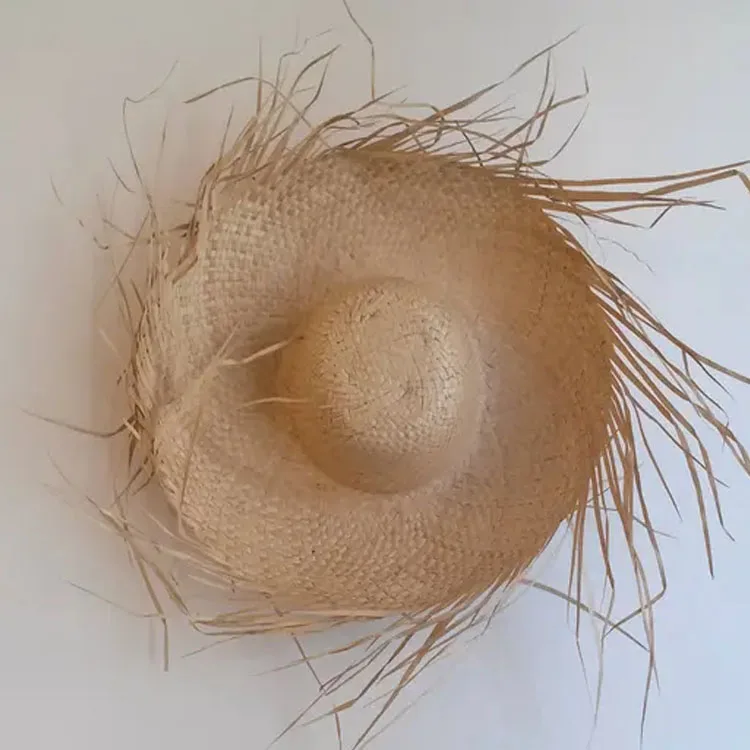 Шляпа женская Соломенная с потертостями большая уличная пляжная Панама в стиле бохо украшение для любого отдыха во Вьетнаме оптовая продажа