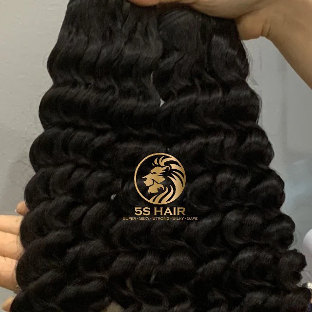 Best selling 100% human hair Water Curly Natural Color brazilian Hair Extensions, Hair Weave, Vietnamese raw hair