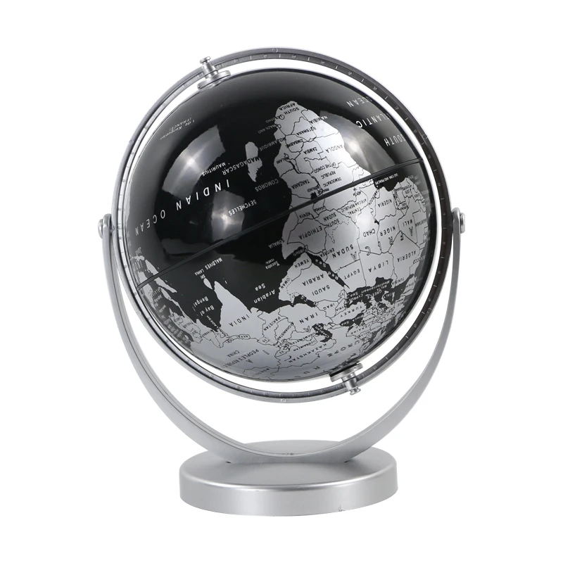 OEM black color 14cm World map globe for school student