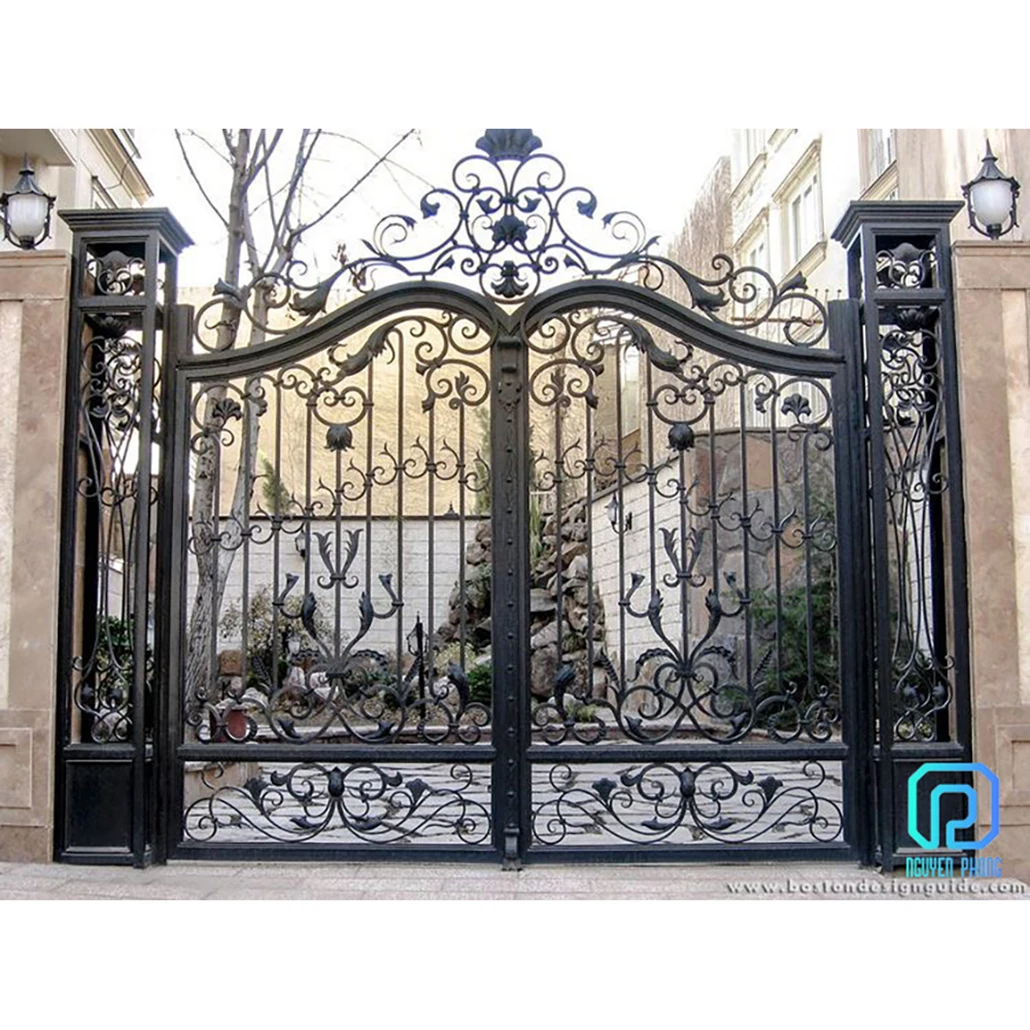 Advantage Price OEM Custom Villas Wrought Iron Pipe Big Main Gate Design