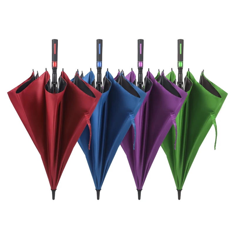chinese commercial colorful designed plastic handle windproof golf umbrella for weddings decoration