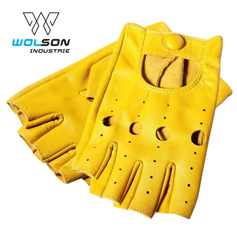 Best Selling Customized Half Finger Leather Driving Gloves Driving Gloves Leather Fingerless Driving Leather Gloves