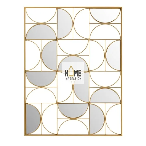 Large Mirror Irregular Hexagon Wall Art Joint Shapes Handmade Wall Arts Designer Wall Arts Gold Color Home Decoration Supplies