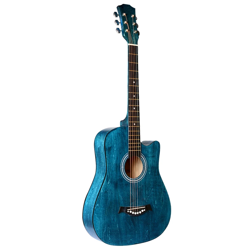 Горячая распродажа! 38 дюймов blues округлая гитара с липы Топ