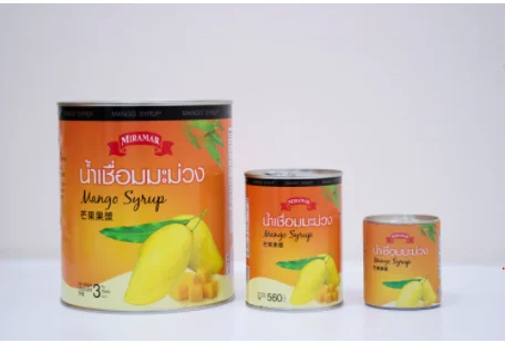 Сладкий консервированный сироп манго для напитков готовки льда десерта в жестяной банке