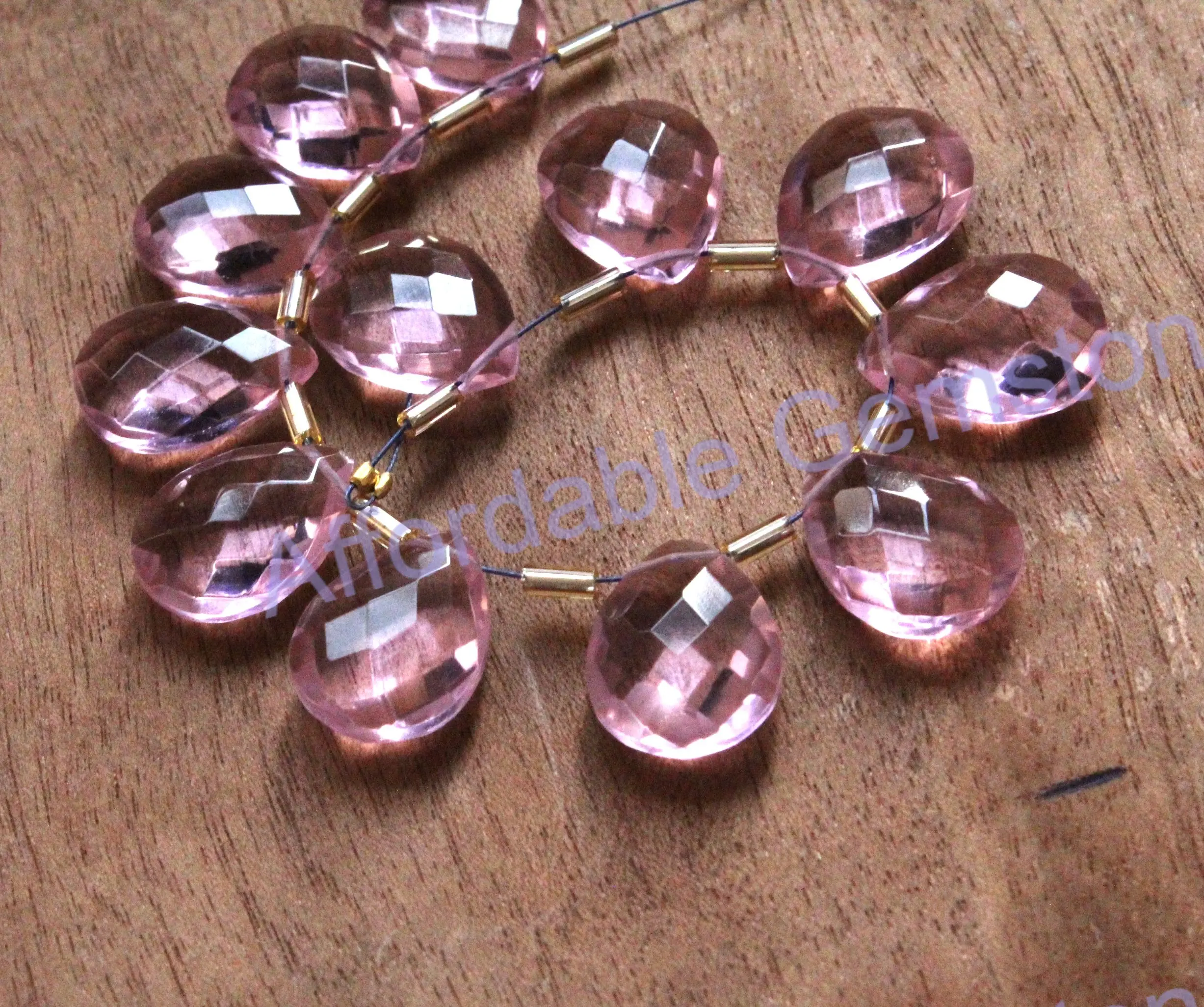 
Rose Quartz Top Drill Gemstone Heart Shape stone Hand polished Gems Rose Quartz Beads jewelry making stone Size 12x16MM 