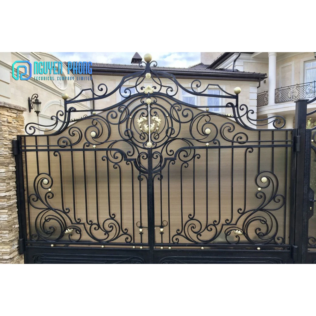 Фабрика-производитель OEM, заказной простой дизайн, новые модели необычных границ, кованые железные основные ворота