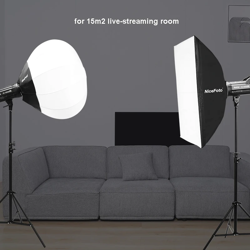 KT-HC403 NiceFoto 100W 5600K daylite COB LED Studio Film Video Light Kit For Live Stream