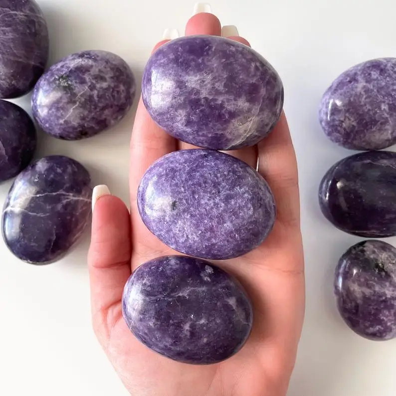 
Wholesale Natural Purple Lepidolite Palm Stone, Best Quality Purple Lepidolite Palm Stone At Affordable Price, High Quality 
