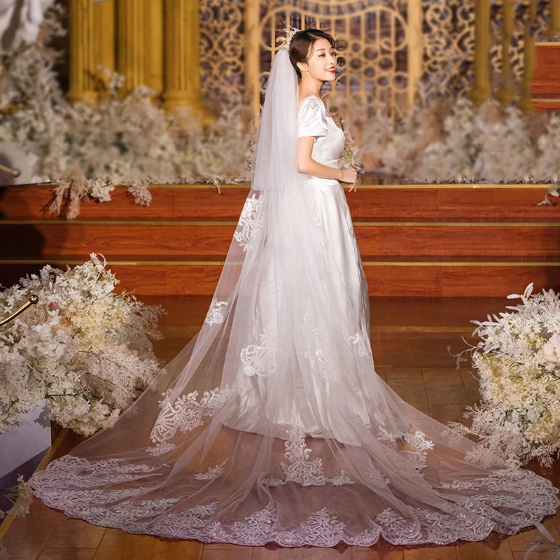 instant veils newest cathedral veil 3.6m long plus hair comb holiday party wedding bride veil for weeding Women