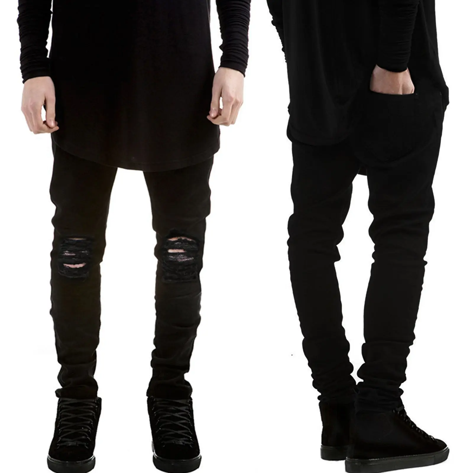 OEM new style bulk wholesale china pants men blue ripped private label jeans