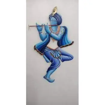  Ручная работа железное окрашенное кольцо Krishna музыкальная статуя для дома/стены декоративное