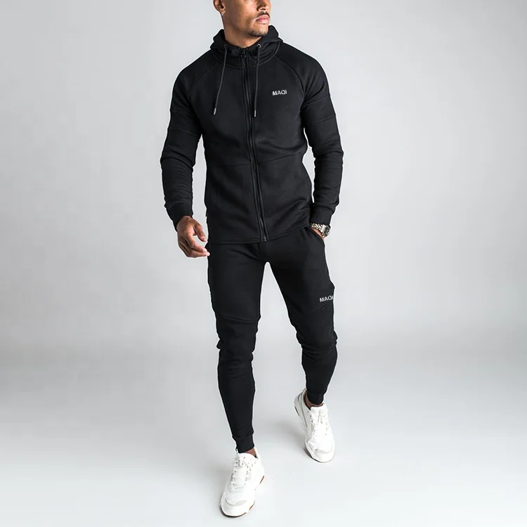 Pakistan factory custom logo men track suits private label jogger sets knit cotton premium tech fleece tracksuits