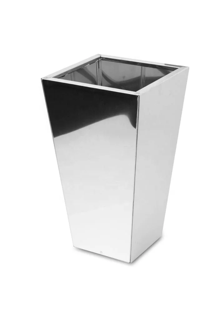 Tall Tapered Stainless Steel Large Outdoor Home Decorative Planter Pot