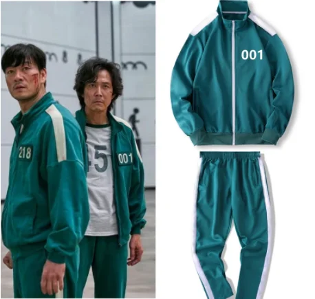 2021 Hot South Korea Movie Squid Game Merch Sweatshirt Hoodies Pullover Costume Digital 456 Printing Pocket Sweatshirts Suit