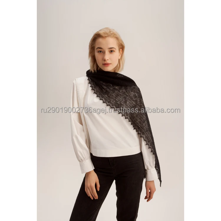 High quality women knit shawls for cold season made of top grade goat down wholesale prices knitted shawls