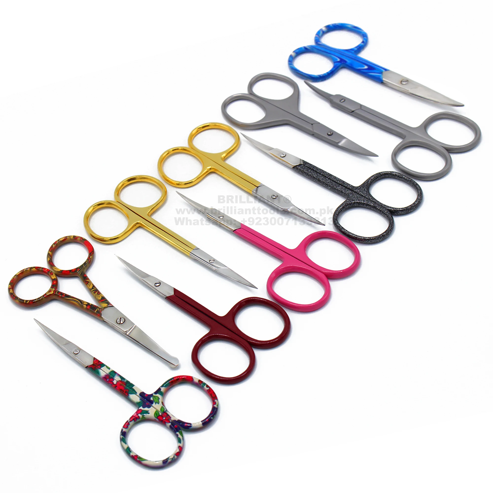 Professional Cuticle Scissors Fine Points Curved and Straight made of Stainless Steel Mirror Satin Sand Finish